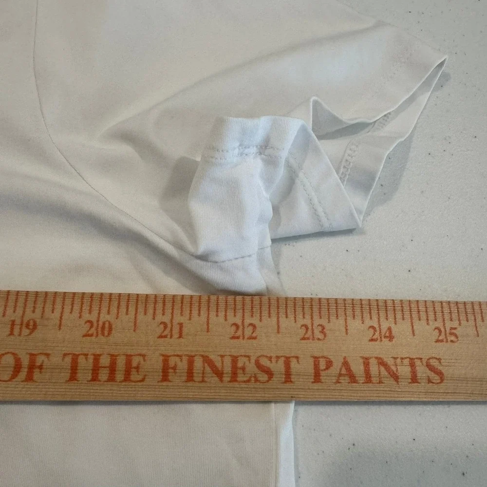 J.Jill Fit White Progress Polo Shirt Womens XL Pima Cotton Spandex Short Sleeve - Picture 5 of 8